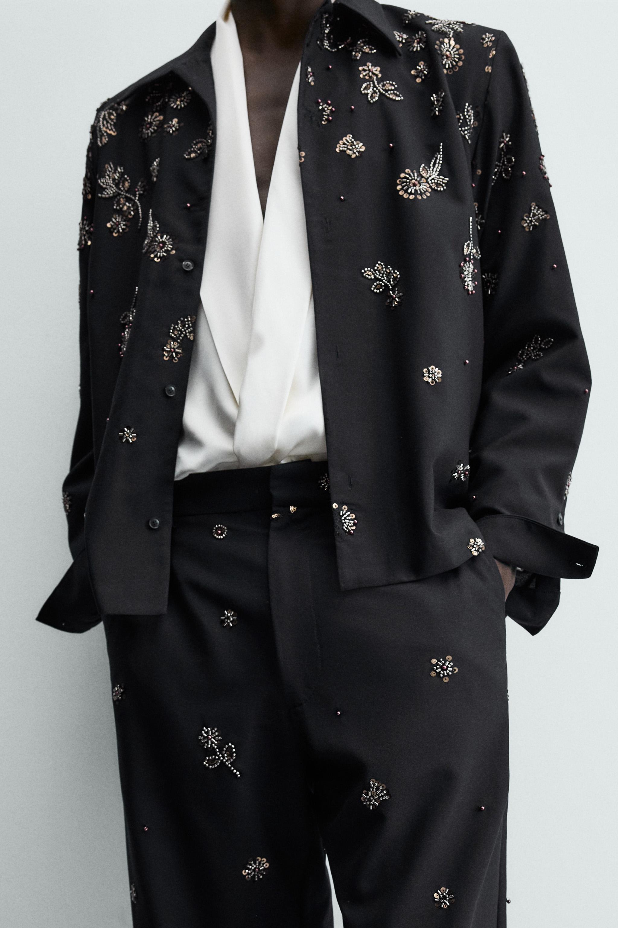 RELAXED FIT SEQUIN PANTS